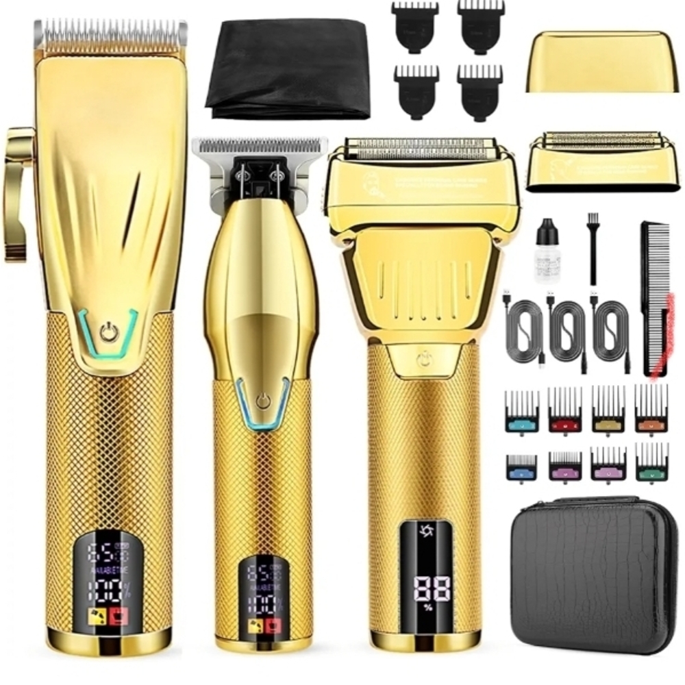 Brand New Gold Professional Hair Clipper Set 3 In 1